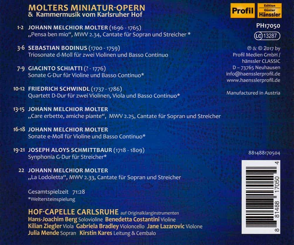 Molters Miniatur-Opern – CD Rückseite